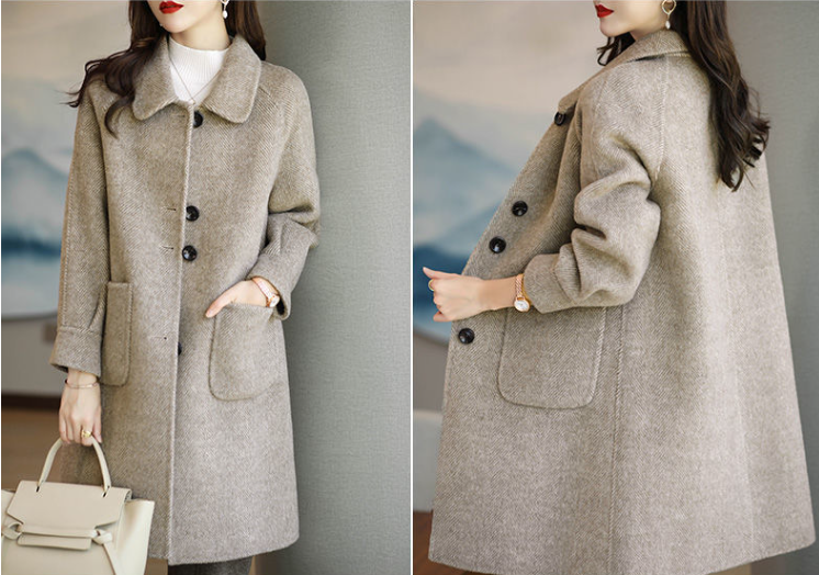 🔥🌸🔥Nuevo abrigo de longitud media de temperamento delgado de otoño e invierno