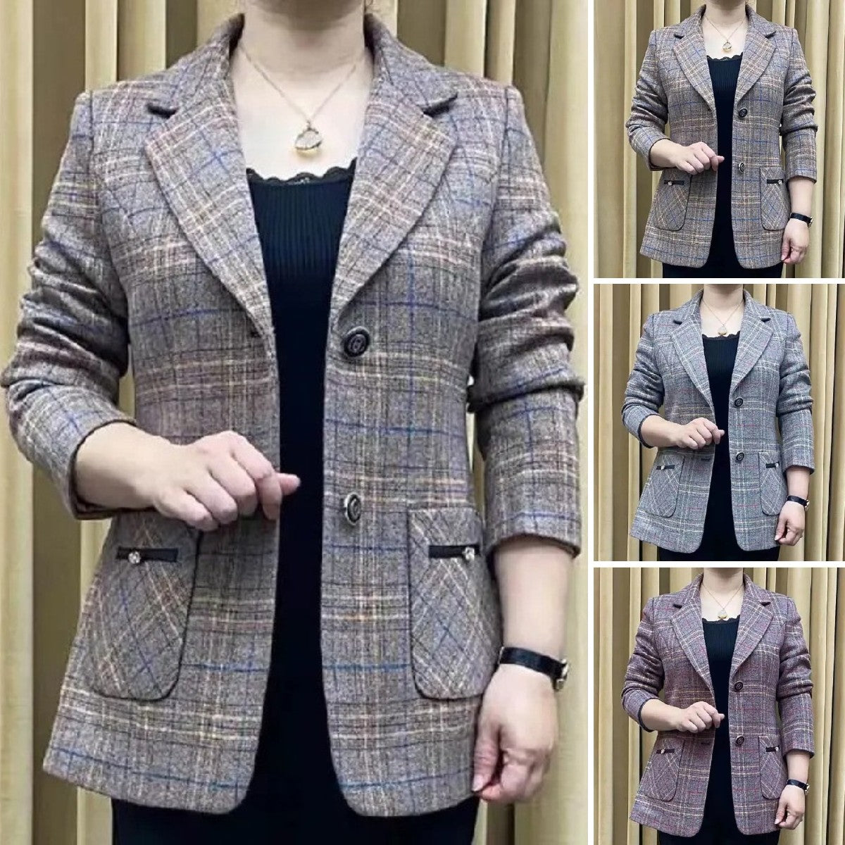 ✨🧥【M-4XL】Nueva chaqueta de traje de mujer con solapa para otoño e invierno