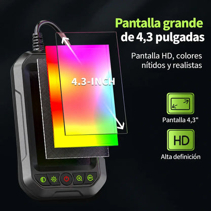 🔍 Oferta por tiempo limitado: ¡50 % de descuento! ✨ Cámara endoscópica portátil HD 1080p con pantalla de 4,3" – Impermeable (IP67), inspección precisa y batería de larga duración ✨