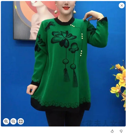 🍁🍂【M-5XL】 Topuri din tricot imprimate la modă nouă 2025