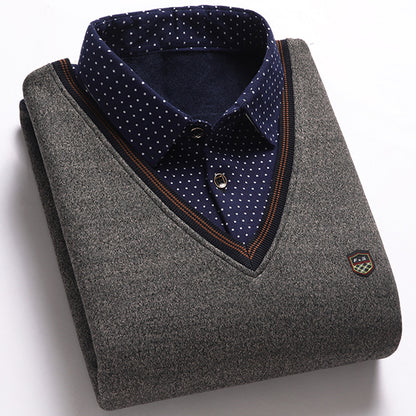 👔 [M-4XL] Nowa męska koszula dzianinowa z aksamitu na jesień/zimę
