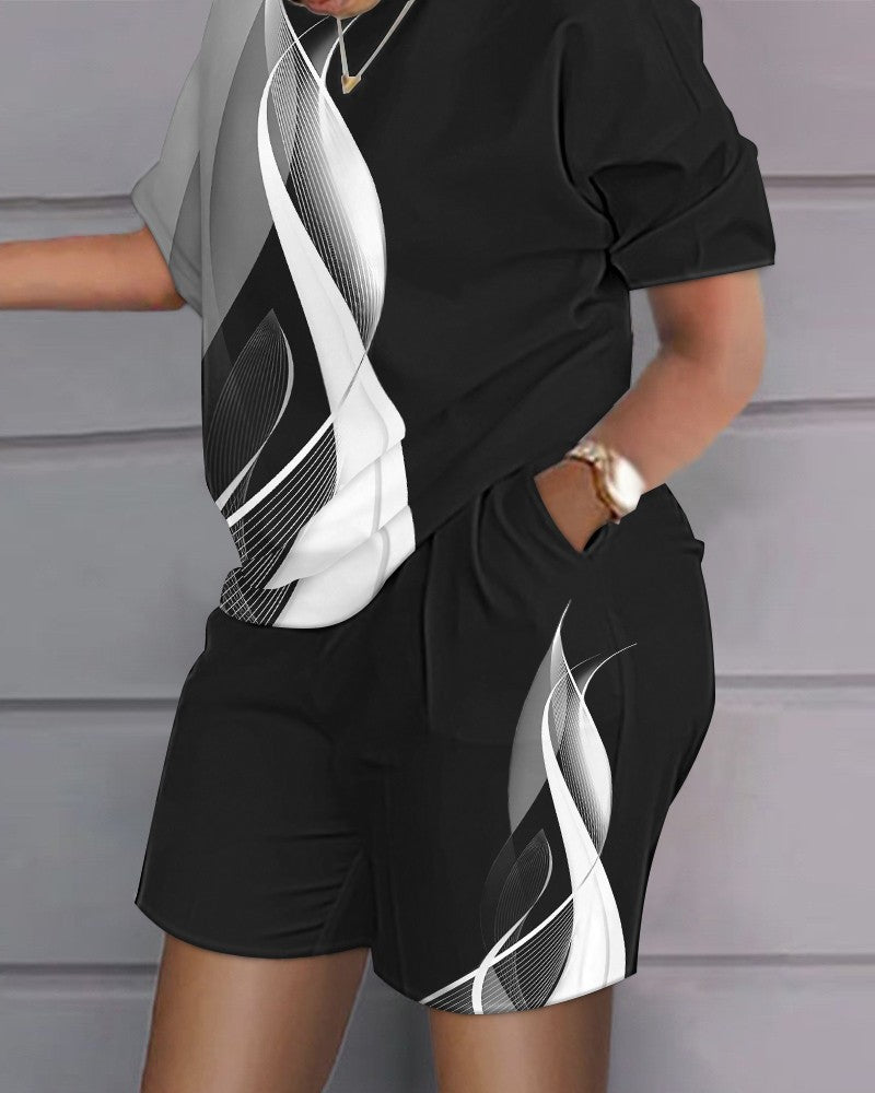 【Płatność przy odbiorze】 Garnitur casual w stylu hip-hopowym (top + spodenki)