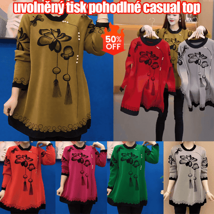 🍁🍂【M-5XL】 Topuri din tricot imprimate la modă nouă 2025