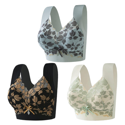💌🌈【Pack de 3】【Tallas M-4XL】Sujetador sin costuras para mujer, ideal para bustos grandes. Push-up, sin aros, cómodo y con una bonita espalda.
