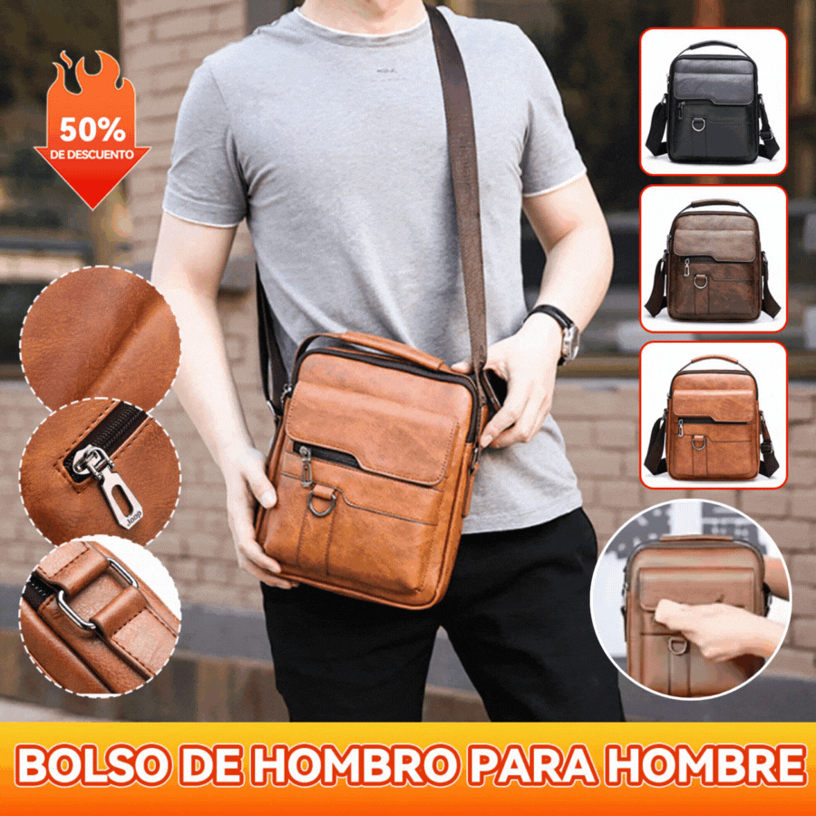 🔥45% de descuento 👜 Bolso de piel para hombre moderno y casual con gran capacidad