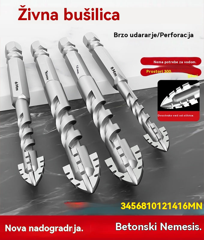 🥇【3+4+5+6+8+10+12 mm】Sedma generacija ekscentričnog svrdla od supertvrdog volfram čelika s nazubljenim rubom