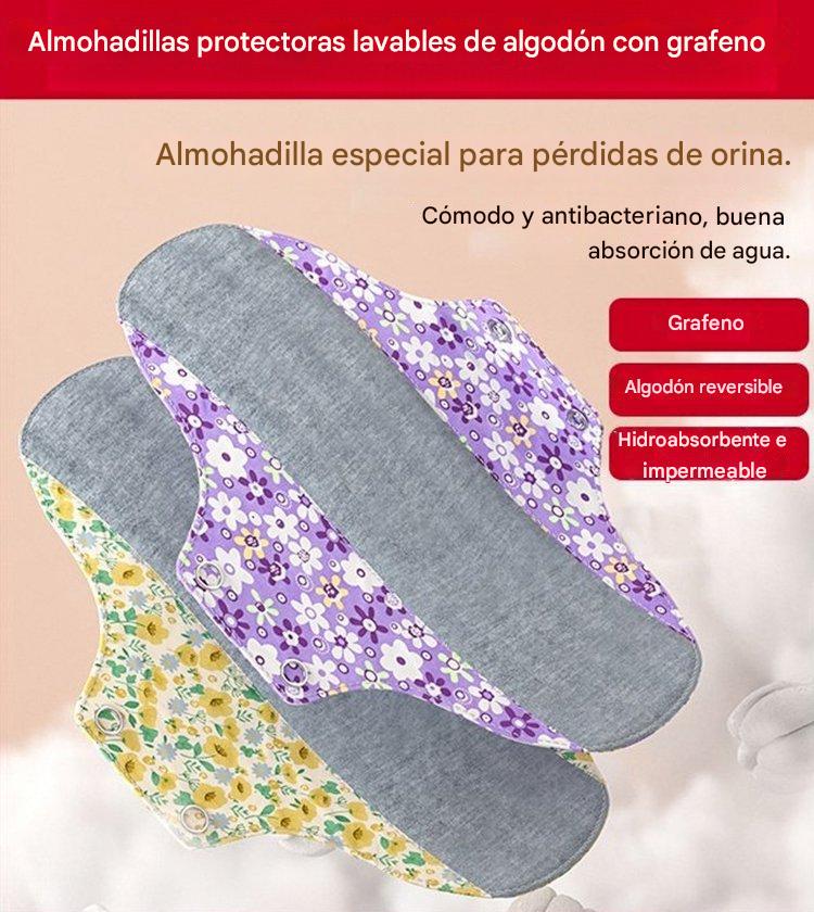 🔥🌈【Compre 2 y obtenga 3 gratis】Almohadilla antibacteriana de algodón y grafeno lavable