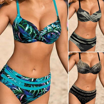 【S~5XL]👙👙2026. Novi kupaći kostimi veće veličine s podijeljenim printom