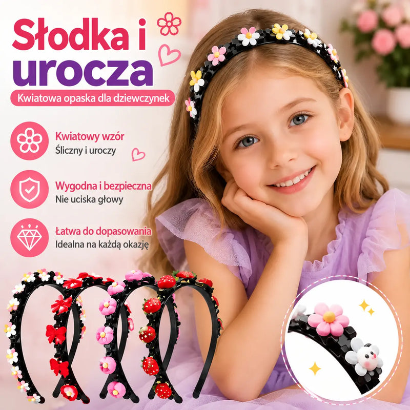 【5 sztuk】Spinki, klipsy i plecione opaski do włosów dla dziewczynek