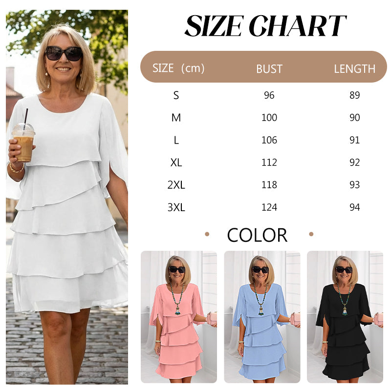 💃🎁【S-3XL】✨Елегантна многопластова рокля с волани на маншетите, стилна и изискана💃