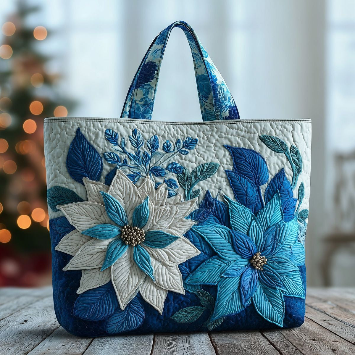 🔥👜Bolsa de mano con diseño floral personalizado (33 cm de ancho, 40 cm de alto)