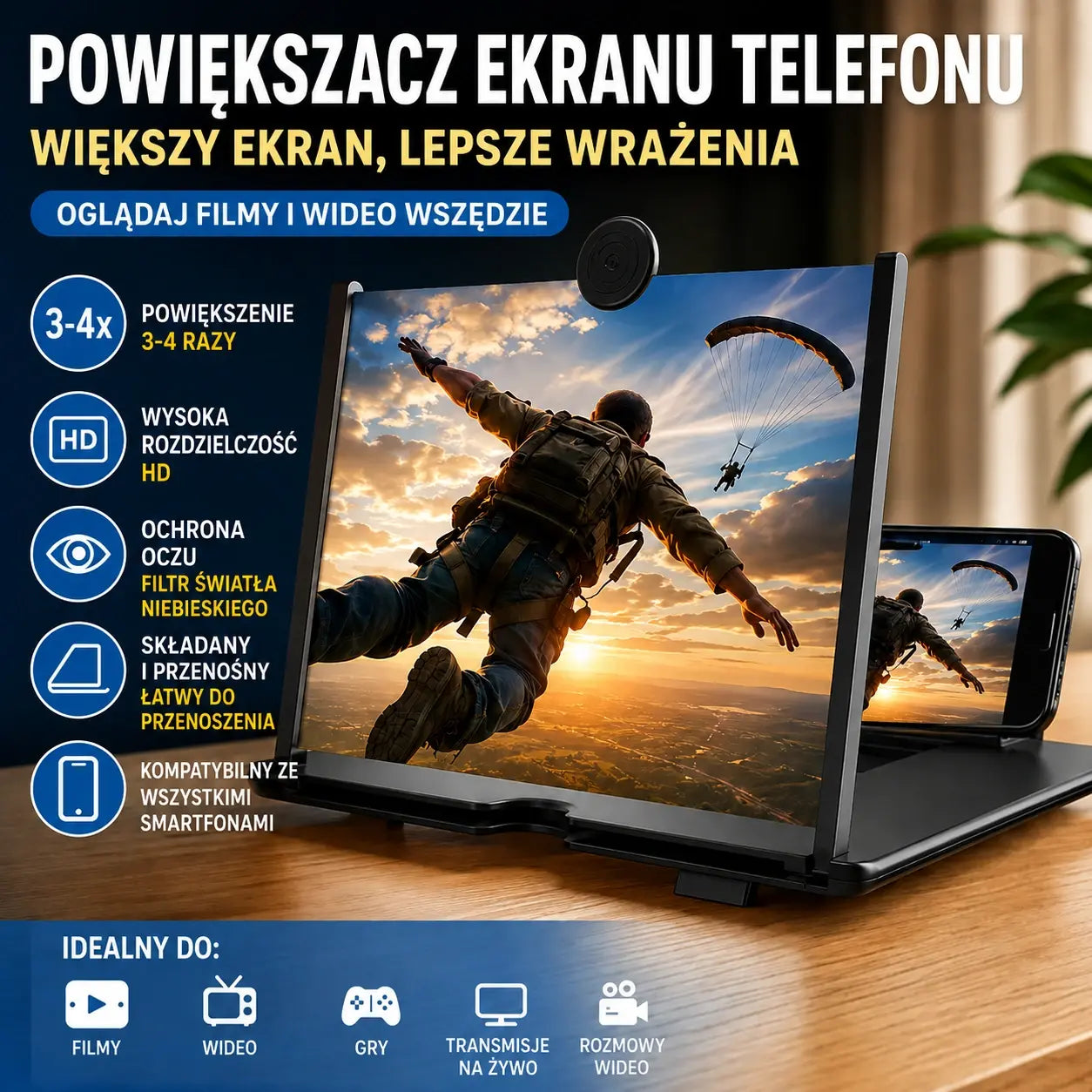 Przenośna lupa powiększająca ekran telefonu komórkowego