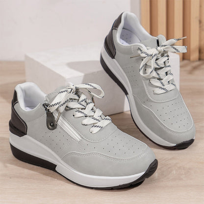 🔥 ¡Último día! 50% de DESCUENTO – Zapatillas modernas y cómodas con cremallera lateral y suela gruesa para mujer.