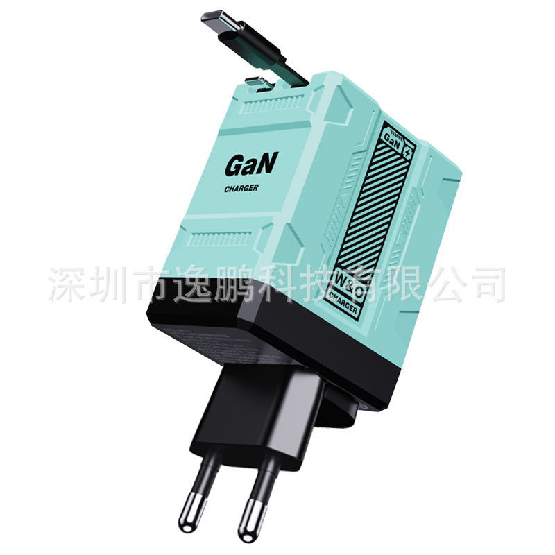 ⚡ Cargador rápido 2 en 1 compatible con GaN de 120 W para iPhone, teléfonos móviles y tabletas 🔋