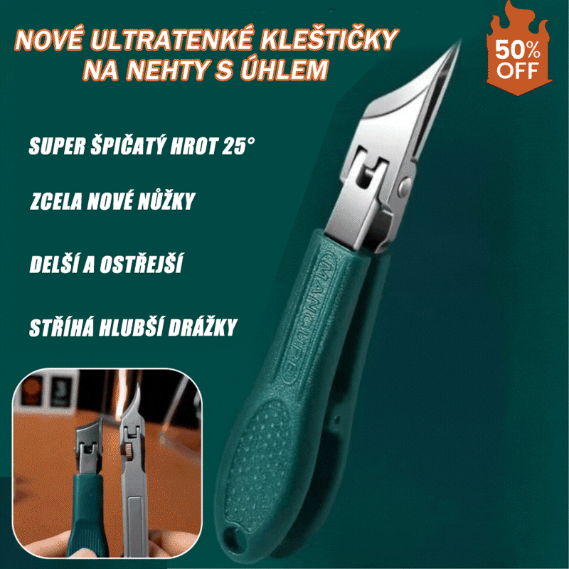 【Sada 3 kusov】✂️💅 Nové extra tenké zahnuté nožnice na nechty pre domácu manikúru