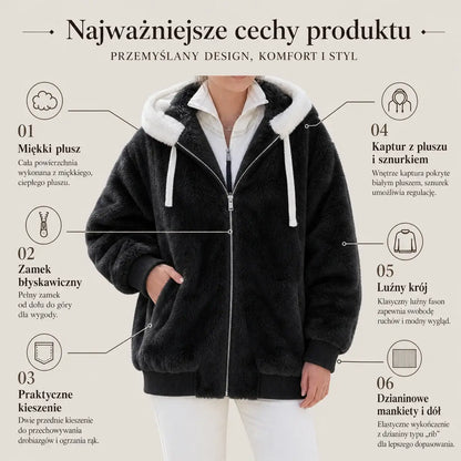 【S-5XL】Damska gruba pluszowa kurtka z kontrastowymi paskami – model 2026