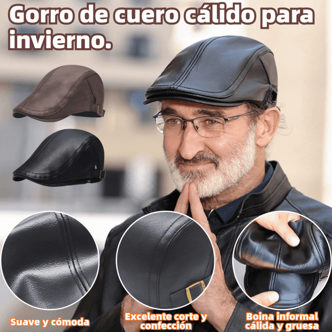 🐏Gorro de piel de oveja de tamaño ajustable para hombre.