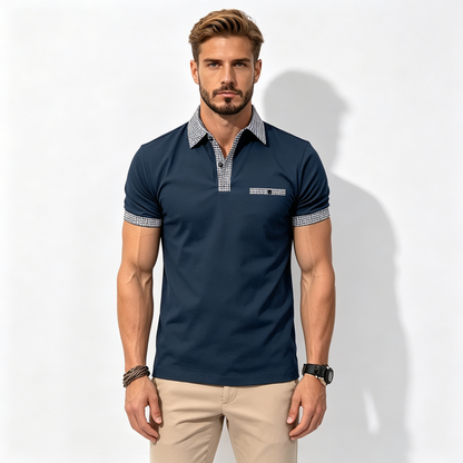 Promocja na 2026 rok【S-3XL】Letnia męska bluza polo z guzikami i blokiem kolorów