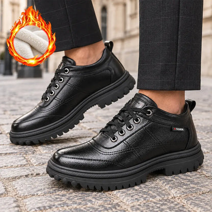 🔥Nowość Oferta specjalna: 50% zniżki🔥【Rozmiary 39-44】2026 Nowe męskie zimowe, ciepłe, grube, skórzane buty z prawdziwej skóry