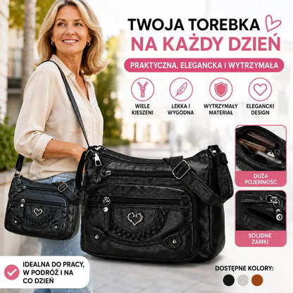 50% ZNIŻKI! 🎁 Miękka damska torebka na ramię z PU – wiele kieszeni dla idealnej organizacji