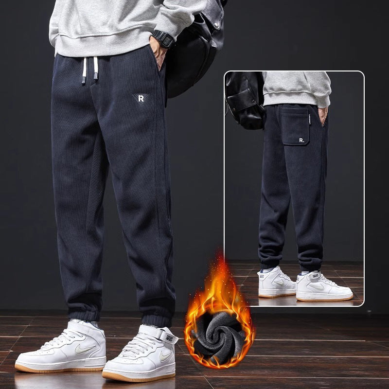 💥🔥【M-5XL】🖤Nowe zimowe spodnie męskie, plus aksamit i gruby sztruks, ciepłe i wygodne casual męskie