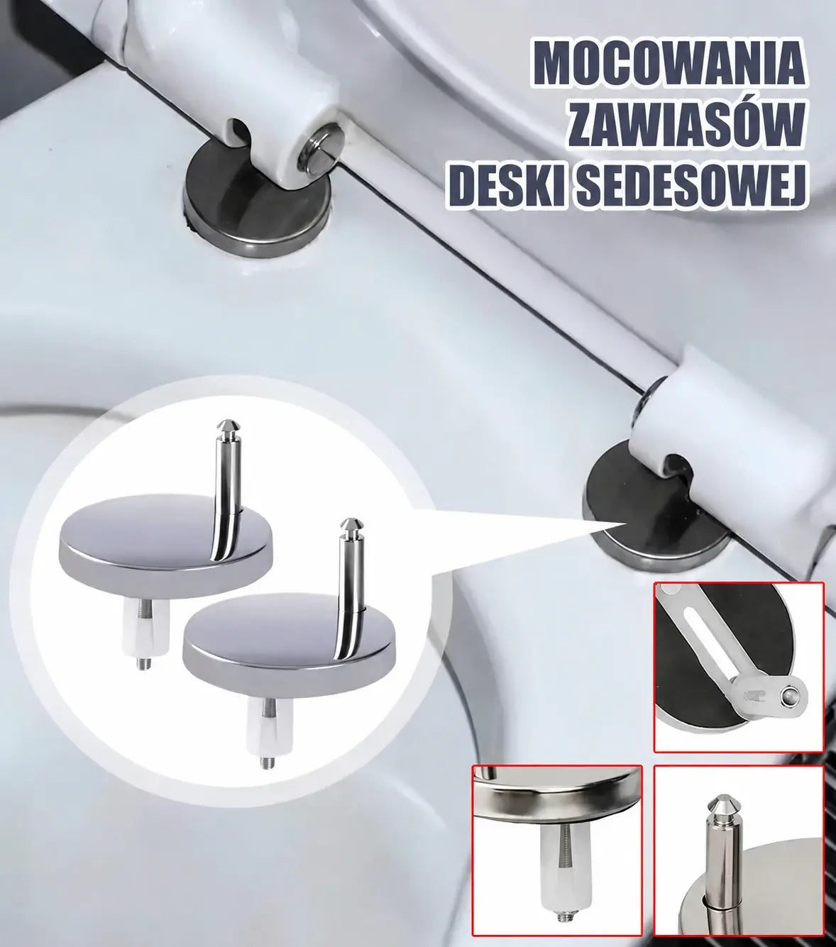 【2 pary, łącznie 4 sztuki】Uniwersalne akcesoria łazienkowe ----  Śruby mocujące do deski sedesowej