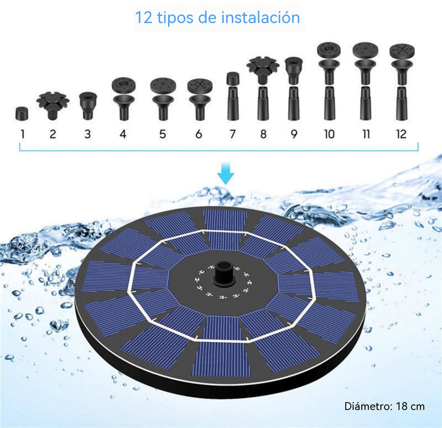 🔥 ¡Oferta por tiempo limitado! 💥 Fuente de agua alimentada por energía solar