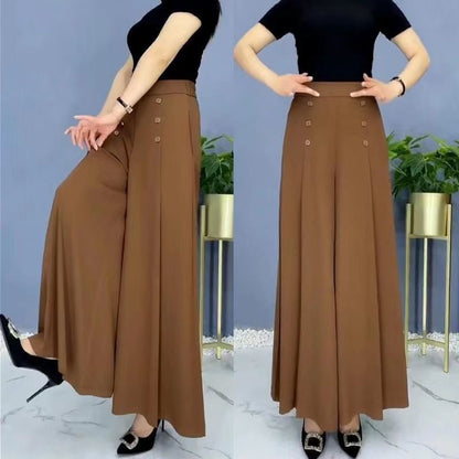 【M-5XL】Модна драпирана пола с висока талия и широк крачол за жени