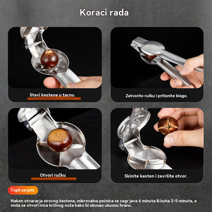 🌰【Vruća prodaja】🔥 Kućna kopča za otvaranje kestena, lako se otvara jednim dodirom bez ozljeđivanja ruku!