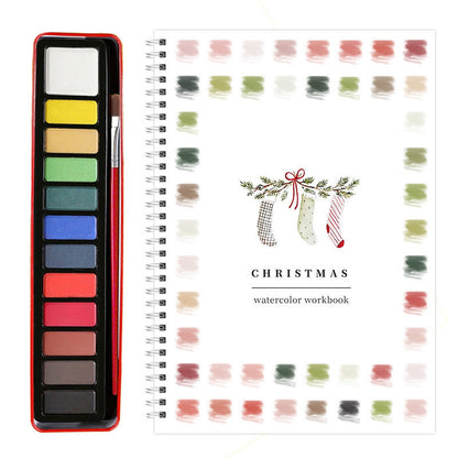 ✨【¡50% de descuento!】🎨 El juego completo de libros de pintura en acuarela incluye pinturas de acuarela y pinceles gratis