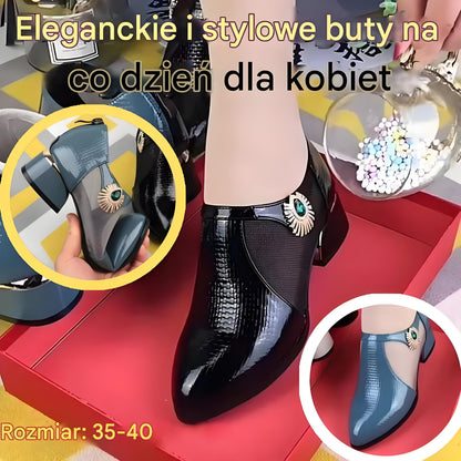💟【45% OFF】👠【35-40】✨ Elegantne i moderne ženske cipele od mrežaste kože s patchwork uzorkom i niskom petom 💃🌟