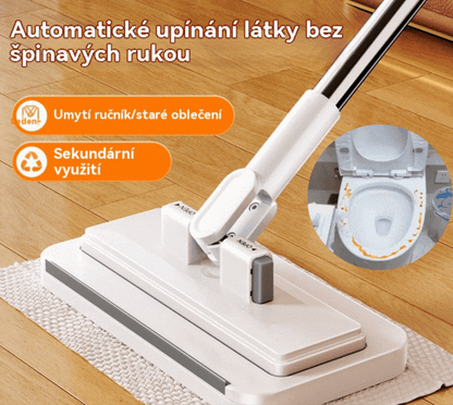50% OFF【Sada 4 kusů】💦Multifunkční mop s klipem na hadřík, nový mop do domácnosti, který nevyžaduje mytí✅