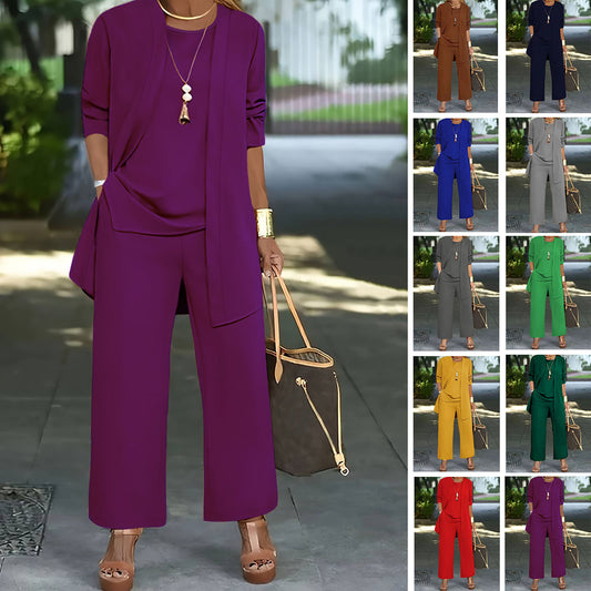 🔥【Traje de tres piezas】🔥【S-5XL】 Ropa casual profesional para mujer 2026, moderna y sencilla (40-100 kg)