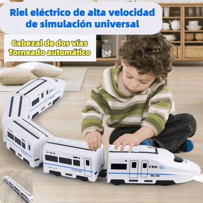 🚆✨50% de descuento【Compra 1 y llévate 1 gratis】Modelo de tren eléctrico de alta velocidad, tren pequeño universal, tren de alta velocidad, juguete para la primera infancia