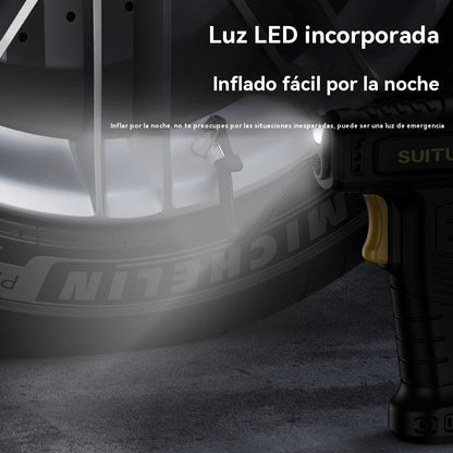 🚗💨✅  50% DE DESCUENT 🔥 Inflador de neumáticos inalámbrico portátil multifuncional con pantalla digital.
