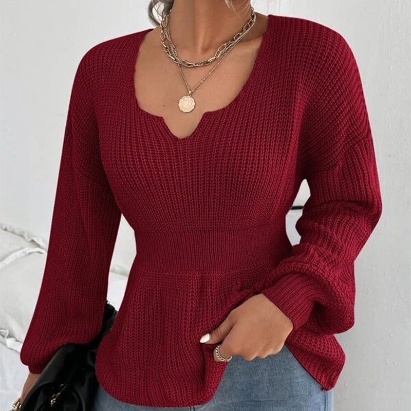 【S-3XL】 jesień i zima V-neck moda damski dzianinowy sweter