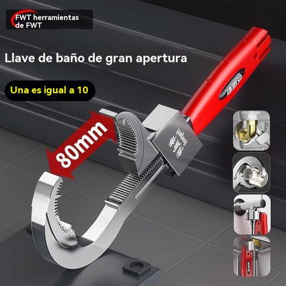 🔧🛠️ Llave ajustable para baño de aleación de aluminio multifuncional, 💧llave para manguera de grifo y llave para fregadero.