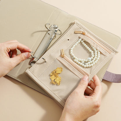 🔥 Ofertas Irresistibles -50% 🔥 Elegante bolso organizador de joyas portátil con estampado de cuadros.