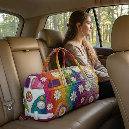 Bolsa de viaje acolchada Hippie Van【(18x9x9) pulgadas】