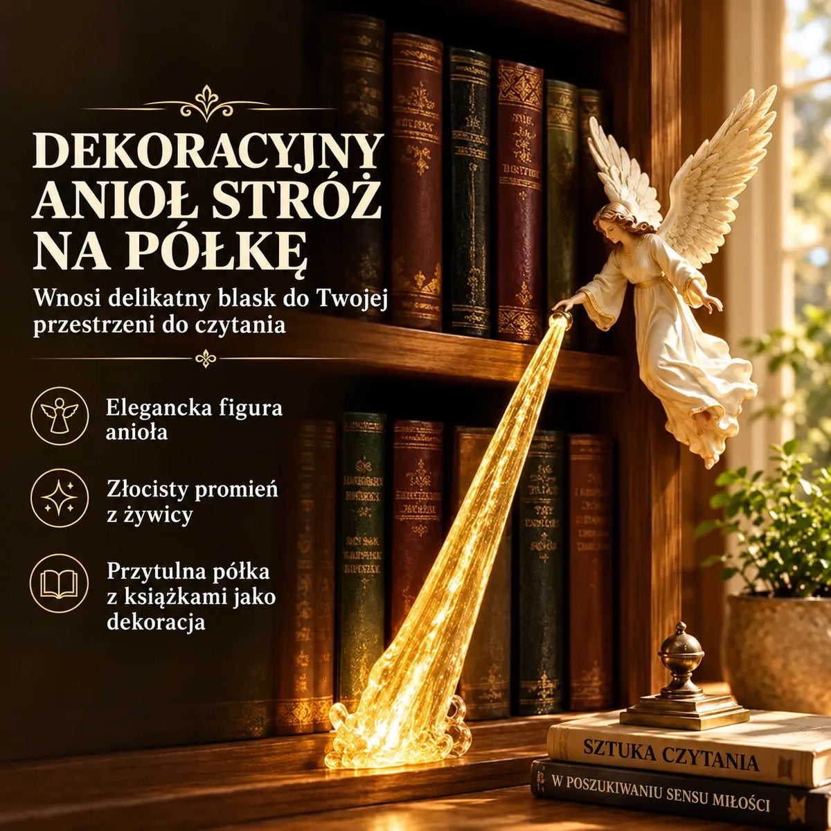 Dekoracyjna lampka LED 3D w kształcie anioła | Fantazyjna świecąca ozdoba na półkę