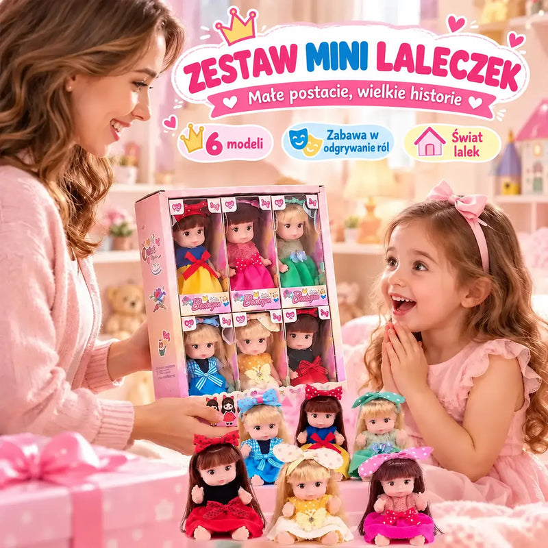 Zestaw mini lalek kolekcjonerskich dla dziewczynek · Długie włosy i ruchome stawy · Seria księżniczek i seria codzienna · Idealny pomysł na prezent