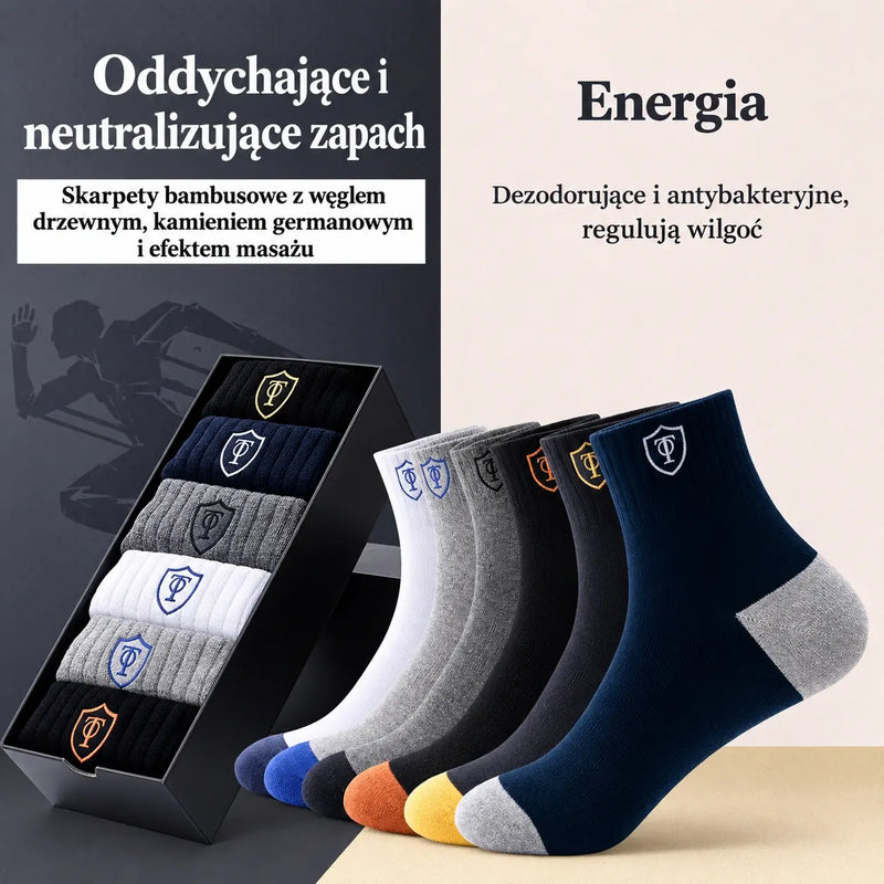 【10 par】Ciepłe skarpety męskie pochłaniające pot i zapobiegające nieprzyjemnym zapachom