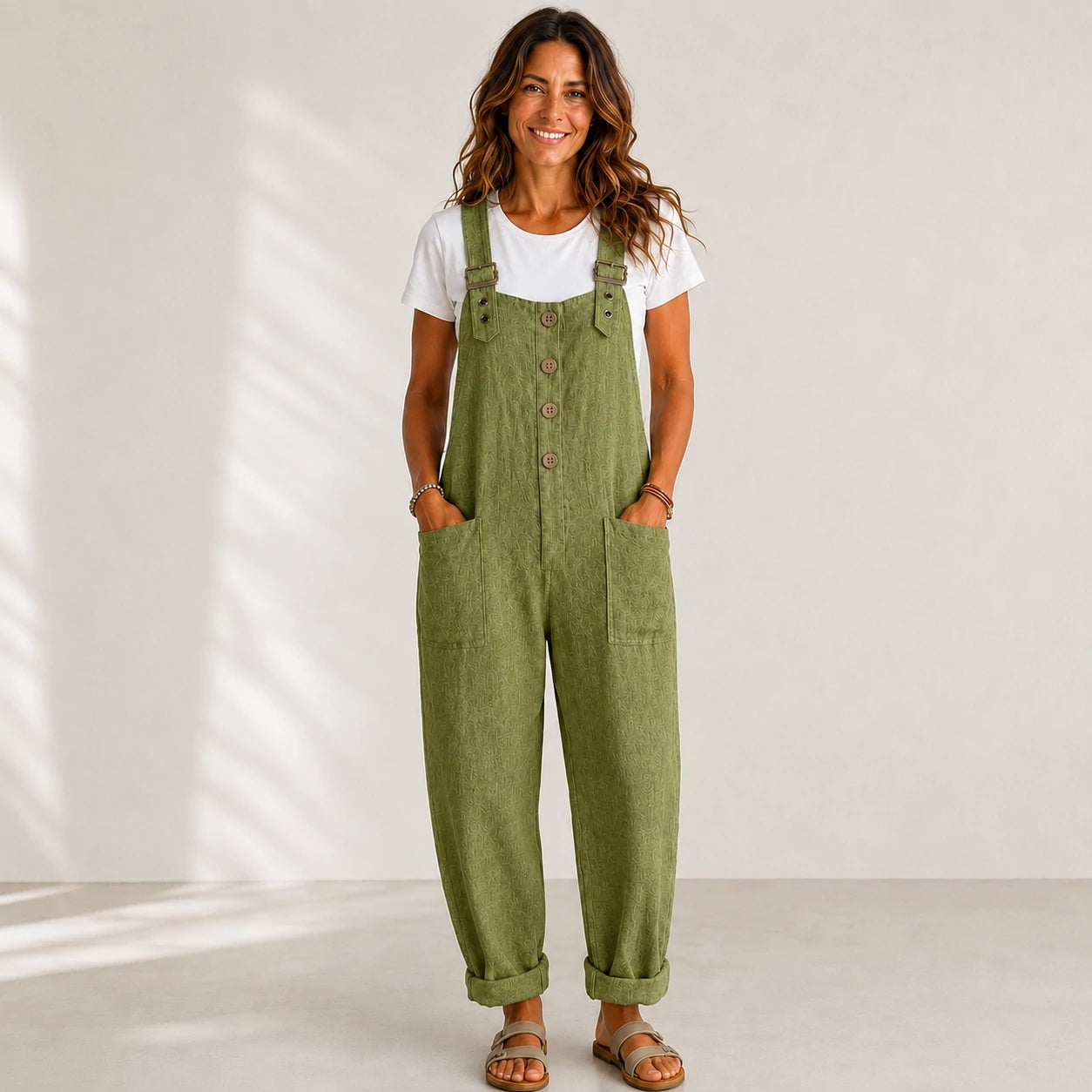 ⏰🔥 ¡Oferta Especial 50% OFF! 👖 Peto Casual de Mujer – Corte Holgado y Botones Elegantes para Comodidad Total 🌸✨