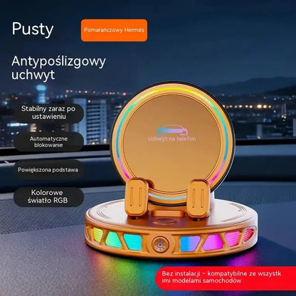 📱Uchwyt samochodowy RGB z automatycznym zaciskiem i ładowaniem bezprzewodowym 15 W