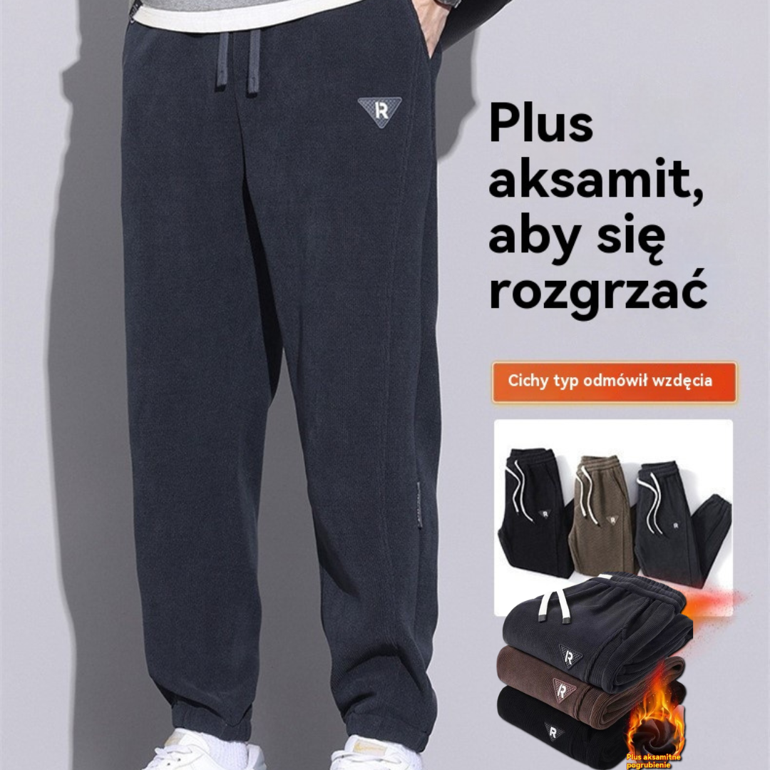 💥🔥【M-5XL】🖤Nowe zimowe spodnie męskie, plus aksamit i gruby sztruks, ciepłe i wygodne casual męskie