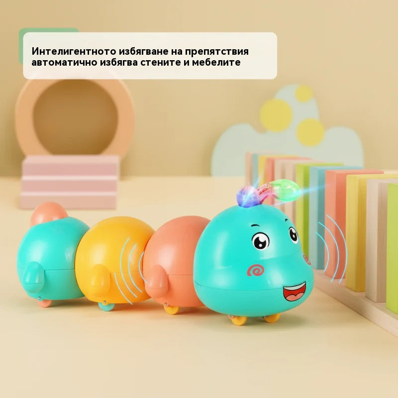 🐛Бебешка играчка във формата на гъсеница, която се движи и излъчва светлина.