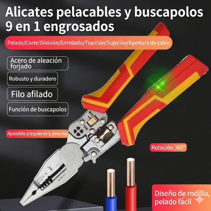 🔧Pelacables Multifunción 9 en 1 con Detector de Voltaje-Forjado en acero de aleación · Con función de prueba eléctrica · La elección de los electricistas profesionales